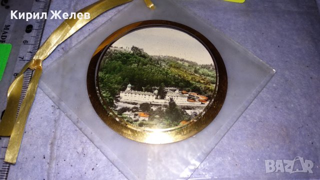 ЖИВОПИСЕН ИЗГЛЕД - МАНАСТИР в ГОРАТА ФОТОГРАФИЯ СТЪКЛЕН РЕЛИГИОЗЕН СУВЕНИР 34003