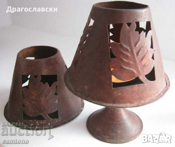 Свещници: Кораб и Стар ажурен градински фенер, свещник, за свещ ламарина метал, стъкло, снимка 13 - Антикварни и старинни предмети - 28874093