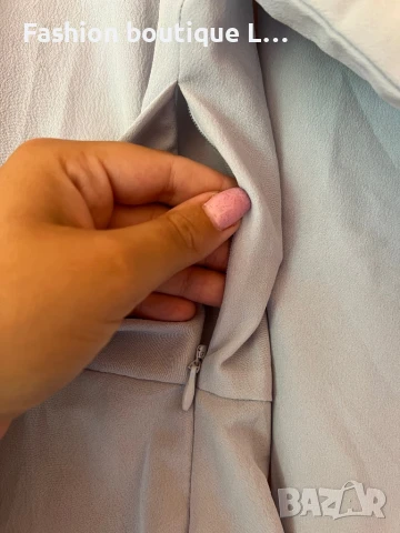 Светло синя блузка с коланче и широки ръкави с цип отстрани 🩵, снимка 6 - Тениски - 51203346