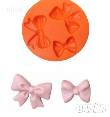 3 различни панделки панделка пандели силиконов молд форма фондан шоколад, снимка 2 - Форми - 37023257