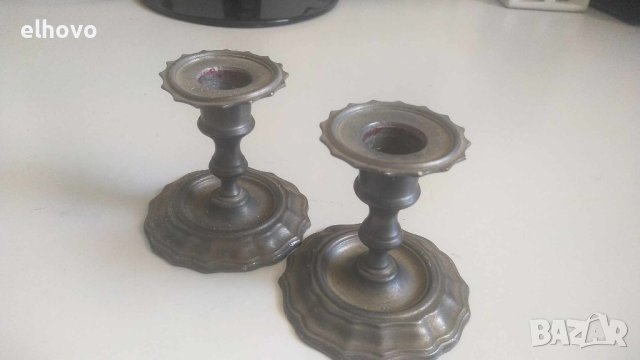 Малки калаени свещници, снимка 2 - Антикварни и старинни предмети - 42030103