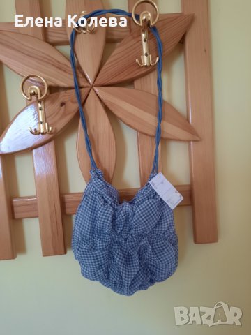 Синя чанта от плат, снимка 1