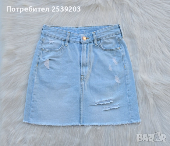 Дънкова пола H&M размер XS-S, снимка 9 - Поли - 51492820