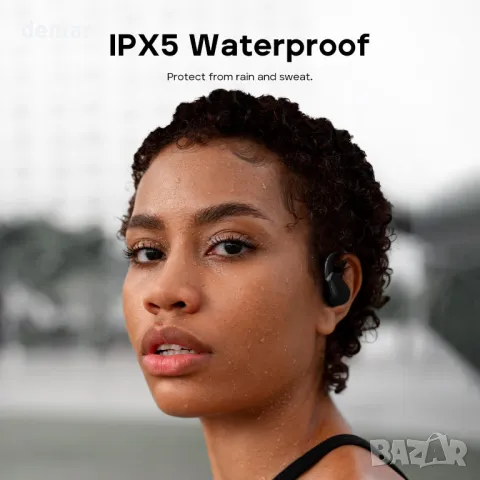 Слушалки Tribit OpenGo Open-Ear, Bluetooth, Ергономични кукички за уши, 104 ч, IPX5, черни, снимка 6 - Безжични слушалки - 48165880