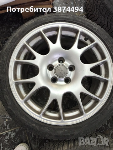Оригинални Audi BBS CH джанти+зимни гуми 18" 8J ET43 5×112, снимка 3 - Гуми и джанти - 53668161