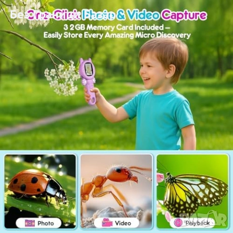 Нов Образователен микроскоп 500x с екран и LED светлини Играчка деца, снимка 2 - Образователни игри - 51770269