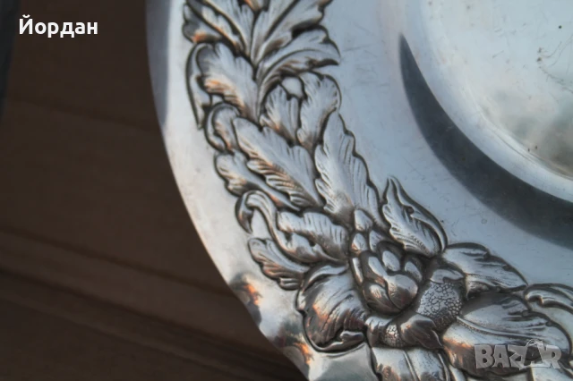 Сребърен поднос , снимка 6 - Антикварни и старинни предмети - 51392677