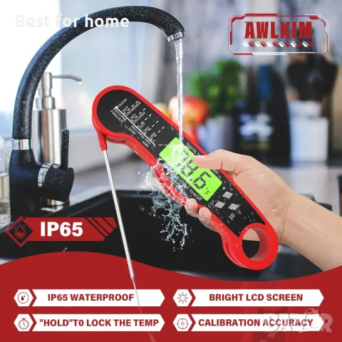 Цифров термометър за готвене на месо  AWLKIM, снимка 4 - Друга електроника - 49762198