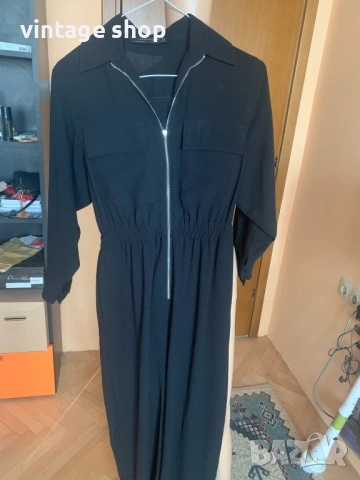 Черен гащеризон Zara с ефектен цип, размермS/M, снимка 10 - Гащеризони - 53687440