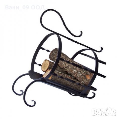 Ръчно кована поставка за дърва от желязо