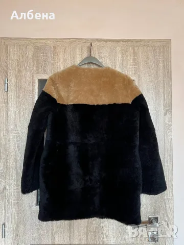 Дамско двуцветно палто Luter от агнешка кожа, снимка 2 - Палта, манта - 48883998