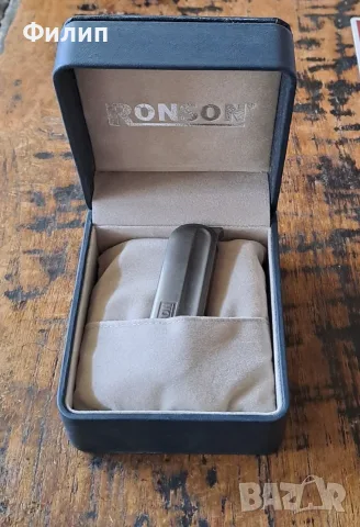 запалка Ronson Ронсън метална сива в подаръчна кутия, снимка 3 - Запалки - 56056531