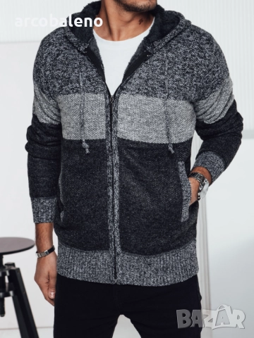 Мъжки изолиран пуловер с качулка, 2цвята , снимка 6 - Пуловери - 52476983