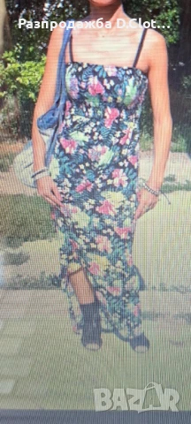 Дълга флорална рокля S/M , снимка 10 - Рокли - 30020911