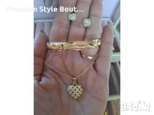 комплект колие,гривна и обеци от медицинска стомана 