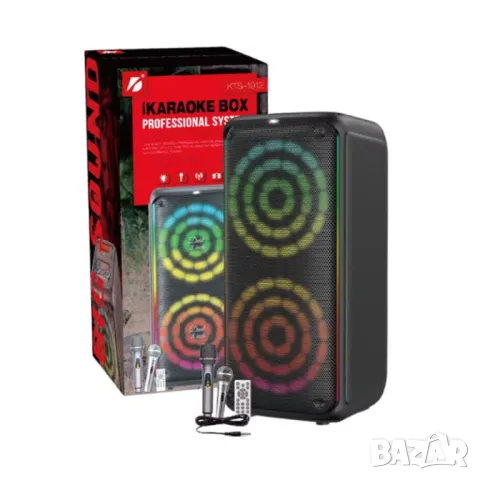 KTS-1912 Безжична Портативна Караоке Аудио Система с 2 Микрофона