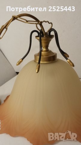 Абажур (Пендел) Е27 - метал и стъкло с Нова LED крушка 9W - 4000K, снимка 11 - Лампи за таван - 41879294