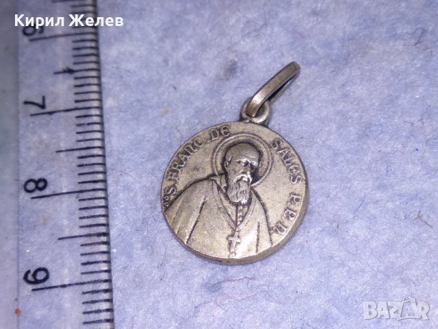 ПОСРЕБРЕНА КАТОЛИЧЕСКА ДВУСТРАННА КОЛЕКЦИОНЕРСКА РЯДКА ИКОНКА 31248, снимка 6 - Колекции - 39858162