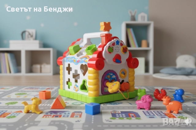 Занимателна Образователна Къщичка „Всичко в едно“ – Музика, Математика и Сортер, снимка 2 - Образователни игри - 52842482