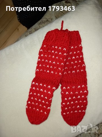 Ръчно плетени детски чорапи от вълна, снимка 2 - Чорапи - 38655855