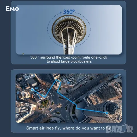 Сгъваем дрон с 8k HD Двойна камера 360 ° на заснемане "Дрон S169 с 4К , снимка 6 - Дронове и аксесоари - 47709703