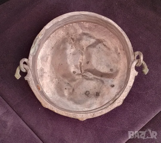Старинно медно, бакърено менче , снимка 2 - Антикварни и старинни предмети - 56075578