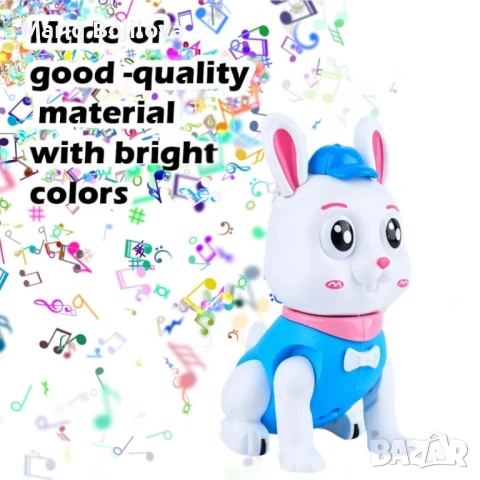 Скачащо зайче – Светеща и танцуваща музикална играчка, снимка 3 - Други - 50840804