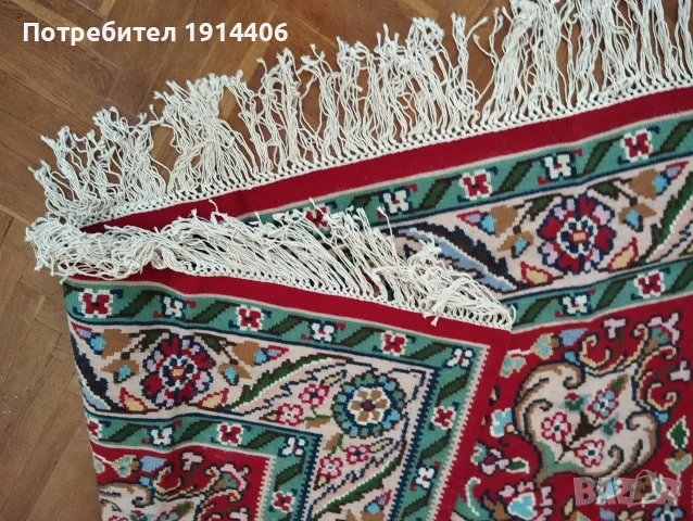 Ръчно тъкан Котленски килим модел Син  Медальон–Тебриз, 2,20 м./3,13 м. без ресните,, снимка 5 - Килими - 56242688