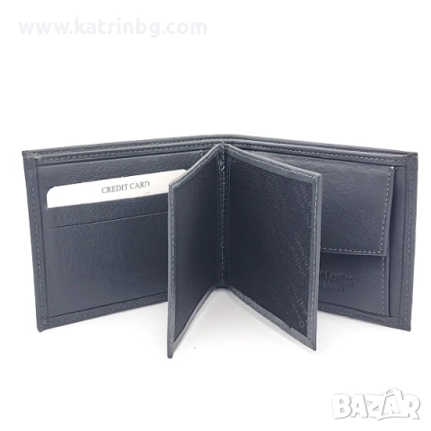 Комплект колан и портмоне за мъж от сива естествена кожа, снимка 2 - Подаръци за мъже - 52415044