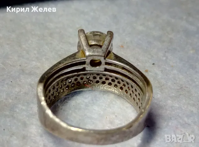 ПРЕКРАСЕН СКЪПОЦЕНЕН СРЕБЪРЕН ПРЪСТЕН СРЕБРО 925 с ГОЛЯМ БЛЕСТЯЩ ЦИРКОН и МНОГО МАЛКИ ЦИРКОНИ 305665, снимка 3 - Пръстени - 49981849