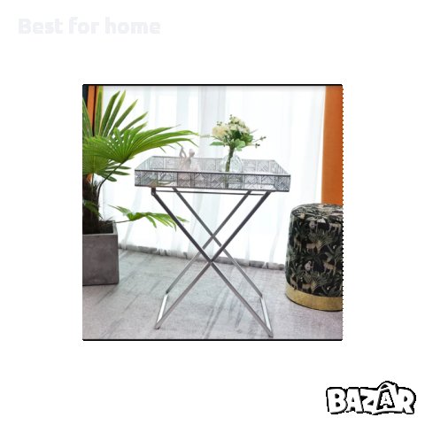 Сгъваема метална маса с огледален плот