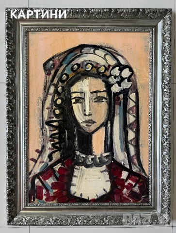 Голяма картина с хубава рамка - Мома