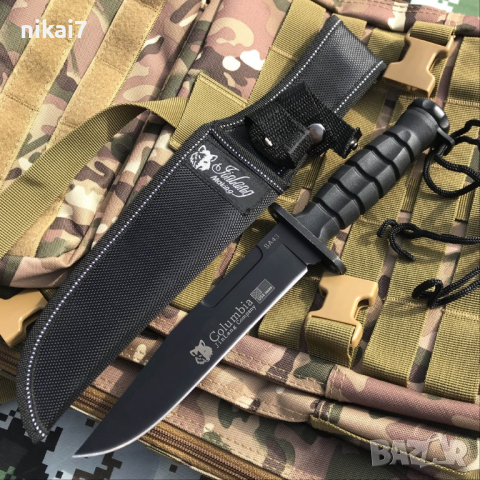 Тактически нож Columbia BLACK TACTICAL за самозащита лов 30,5см, снимка 3 - Ловно оръжие - 44809760