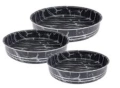 комплект кръгли тави ЕЛЕКОМ черно бял мрамор три размера Ф28,32,36см, снимка 3