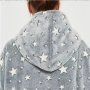  Светещ суитчър-одеяло с ръкави - Универсално - сив цвят, снимка 3