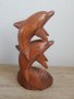 Дървена фигура -делфини, снимка 1 - Антикварни и старинни предмети - 34600793