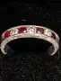Златен пръстен с диаманти и рубини 14 k 585 gold diamonds rubies, снимка 2
