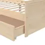 vidaXL Рамка за легло с чекмеджета, бор масив, 90х200 см, снимка 7