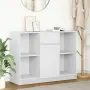 vidaXL Бюфет с чекмеджета, бял, 101x35x76 см, инженерно дърво, снимка 2