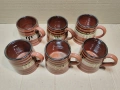 Комплект Стари Соц Български Традиционни Керамични Халби За Вино. / 6 Броя. / НОМЕР 1532., снимка 3