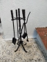 Прибори за камина от ковано желязо + стойка , снимка 1