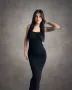Черна стилна дамска рокля по тялото , снимка 3