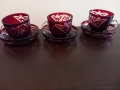 Кристални чаши червен кристал , снимка 1