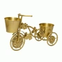 Метален цветарник велосипед – златист, снимка 3