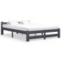 vidaXL Рамка за легло, тъмносива, бор масив, 180x200 см(SKU:322024