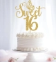  Sweet 16 години пеперуда розов злато брокатен картонен топер украса декор за торта рожден ден парти, снимка 4
