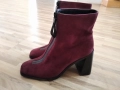 Елегантни боти цвят бордо от естествен велур, снимка 5