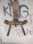 Трикрако дървено столче Много красива майсторска изработка ., снимка 2