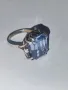 Стар сребърен пръстен с аквамарин, снимка 7