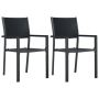 vidaXL Градински столове, 2 бр, черни, пластмасов ратан(SKU:47889, снимка 1 - Градински мебели, декорация  - 44638956